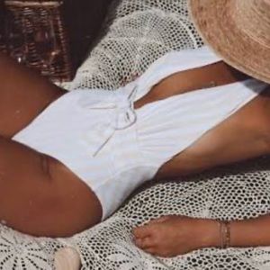 WeWoreWhat Brooklyn Bow Tie One-piece Swimsuit